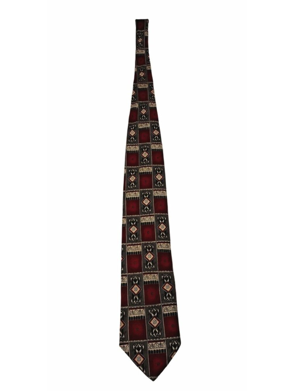 Puritan Special Edition Mens Red & Gray Geometric Pattern Tie 58” USA - Picture 2 of 7